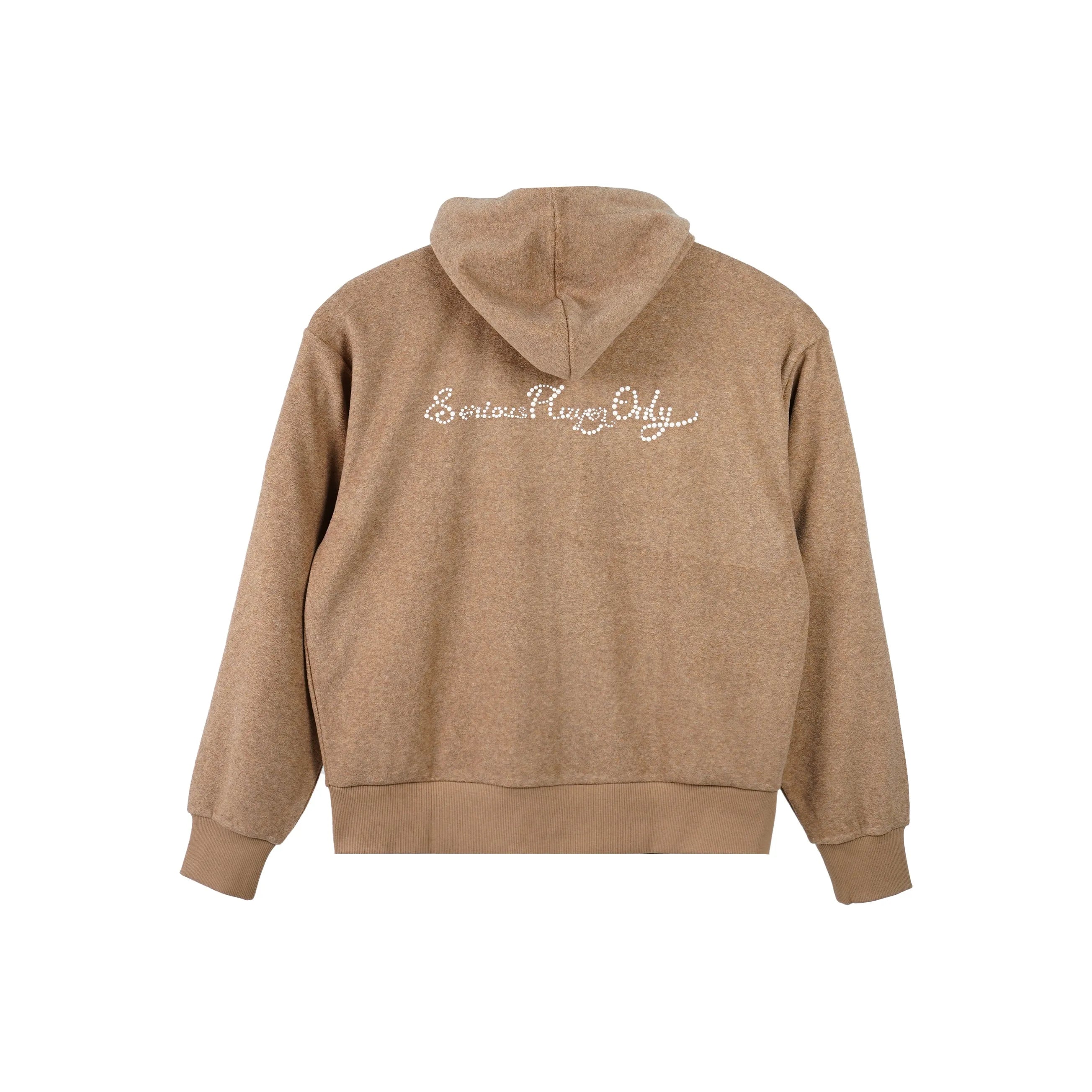 Serious Player Only Zip Up Terry Hoodie-pearl Brown