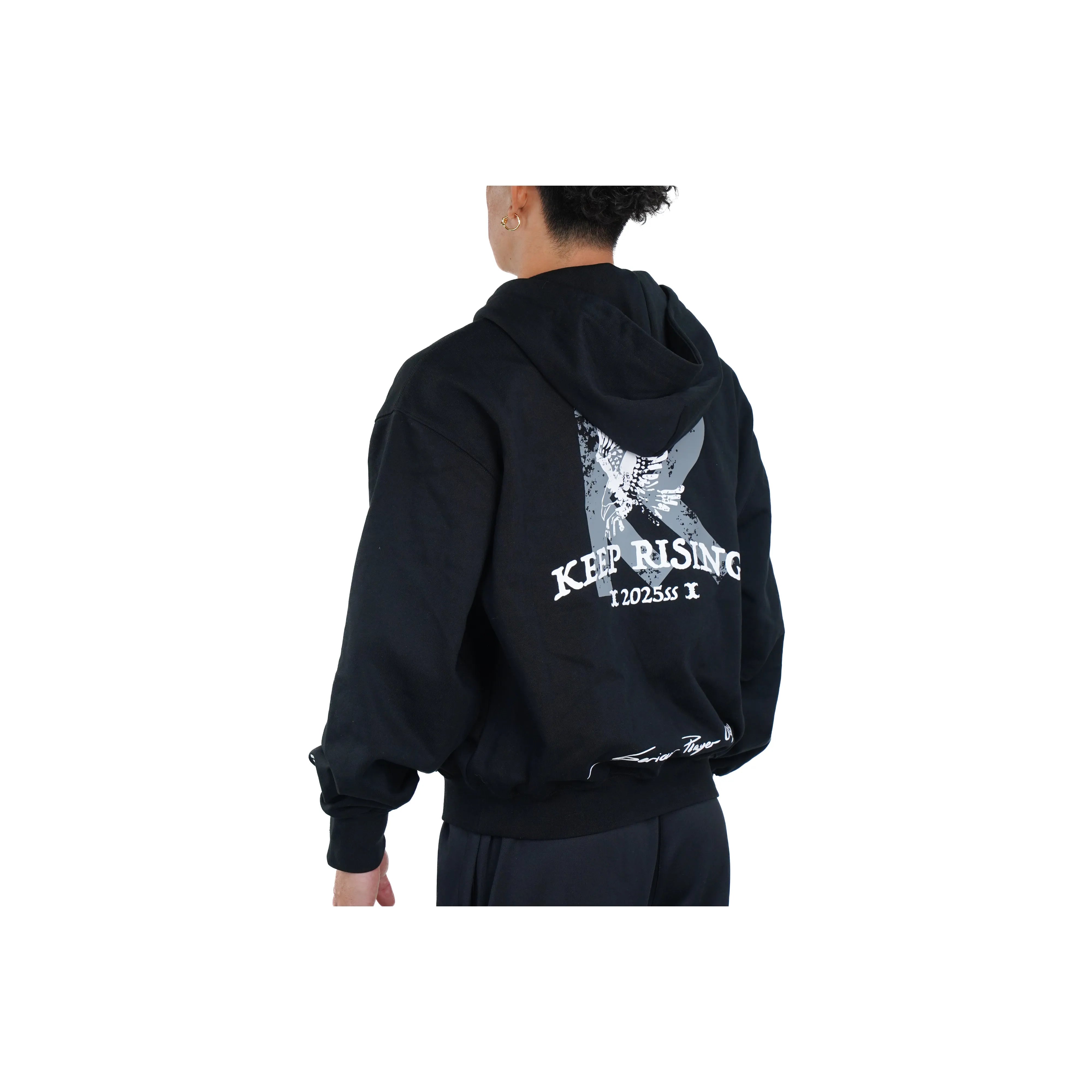 Serious Player Only Lightweight Zip Hoodie KR Black