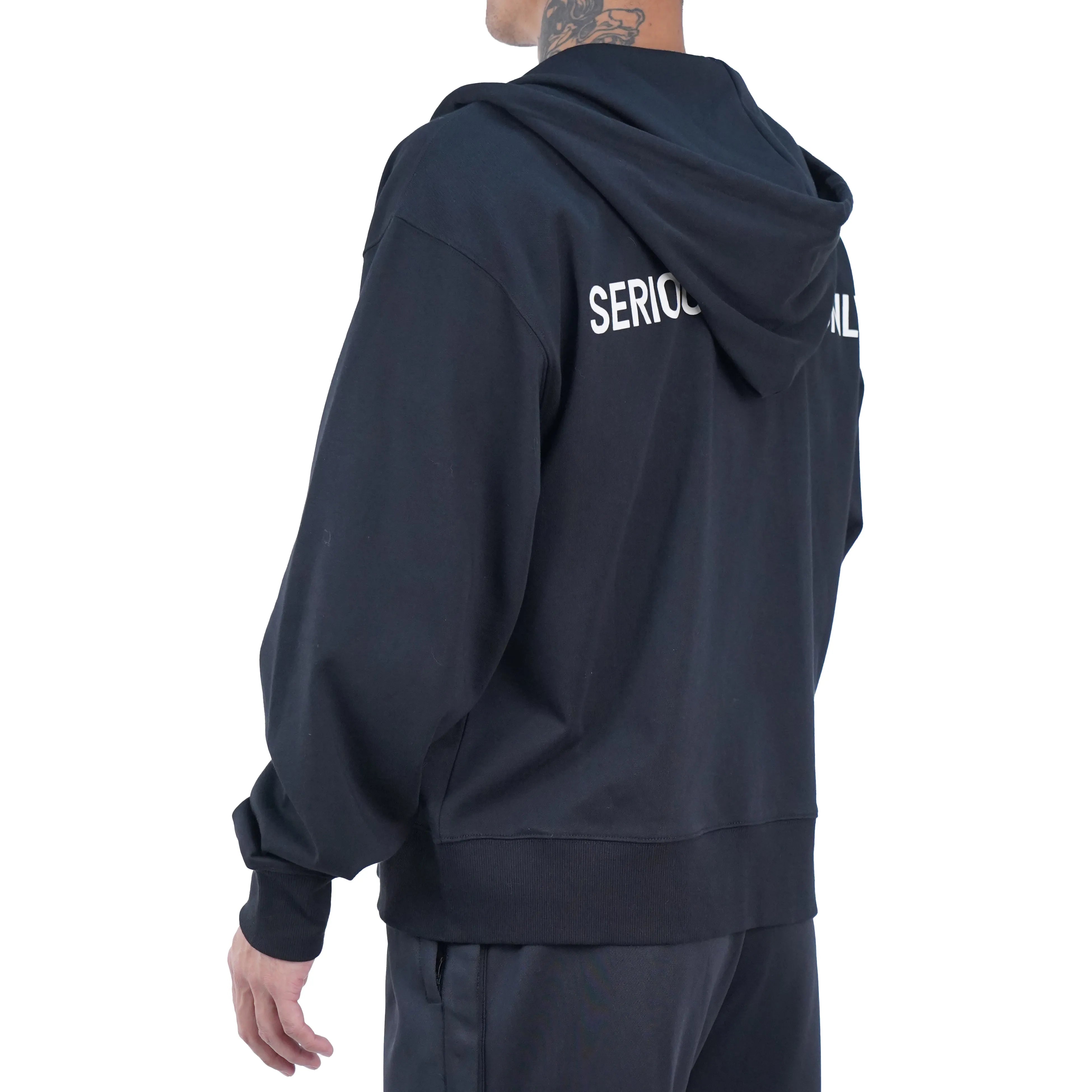 Serious Player Only Lightweight Zip Up Hoodie Black