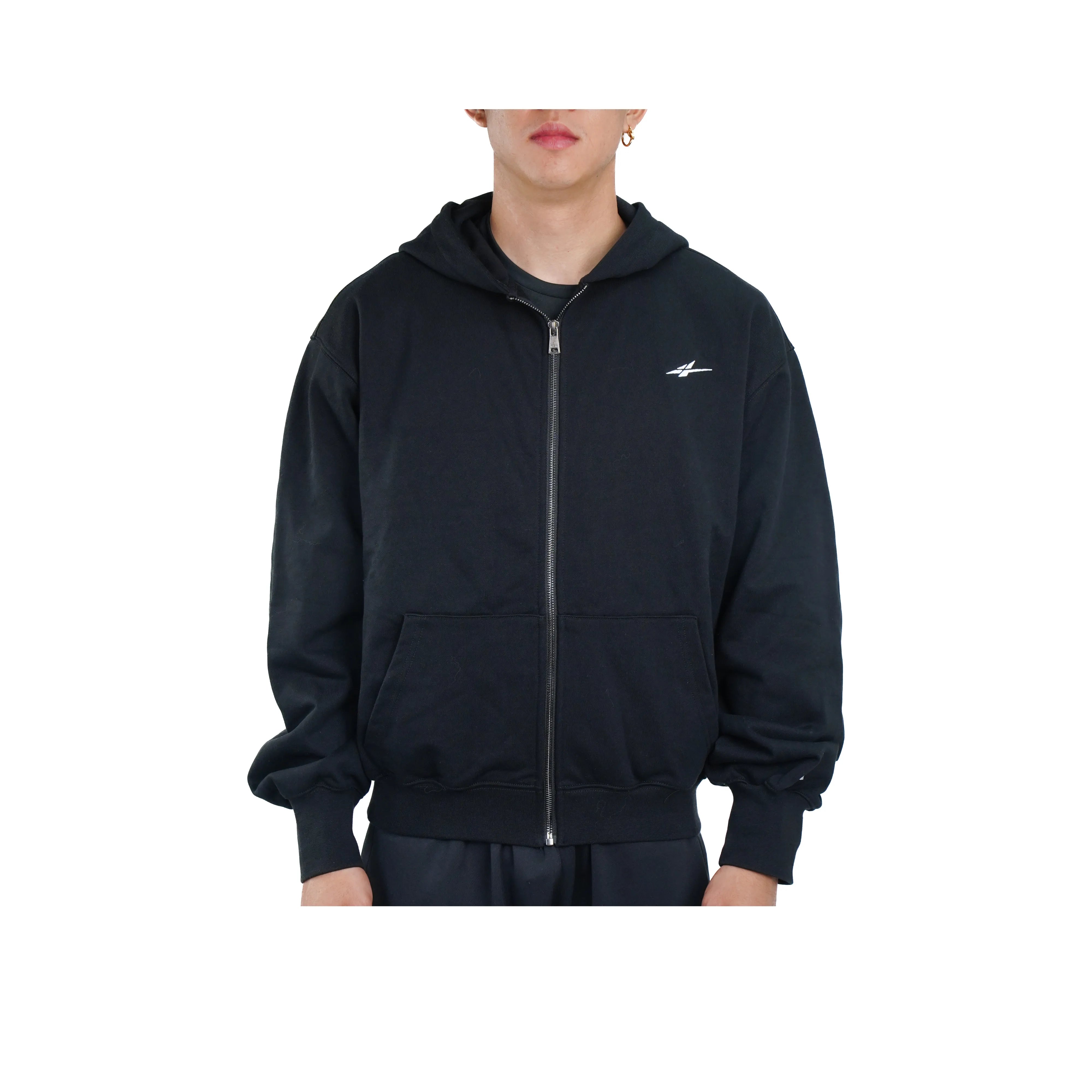 Serious Player Only Lightweight Zip Hoodie KR Black