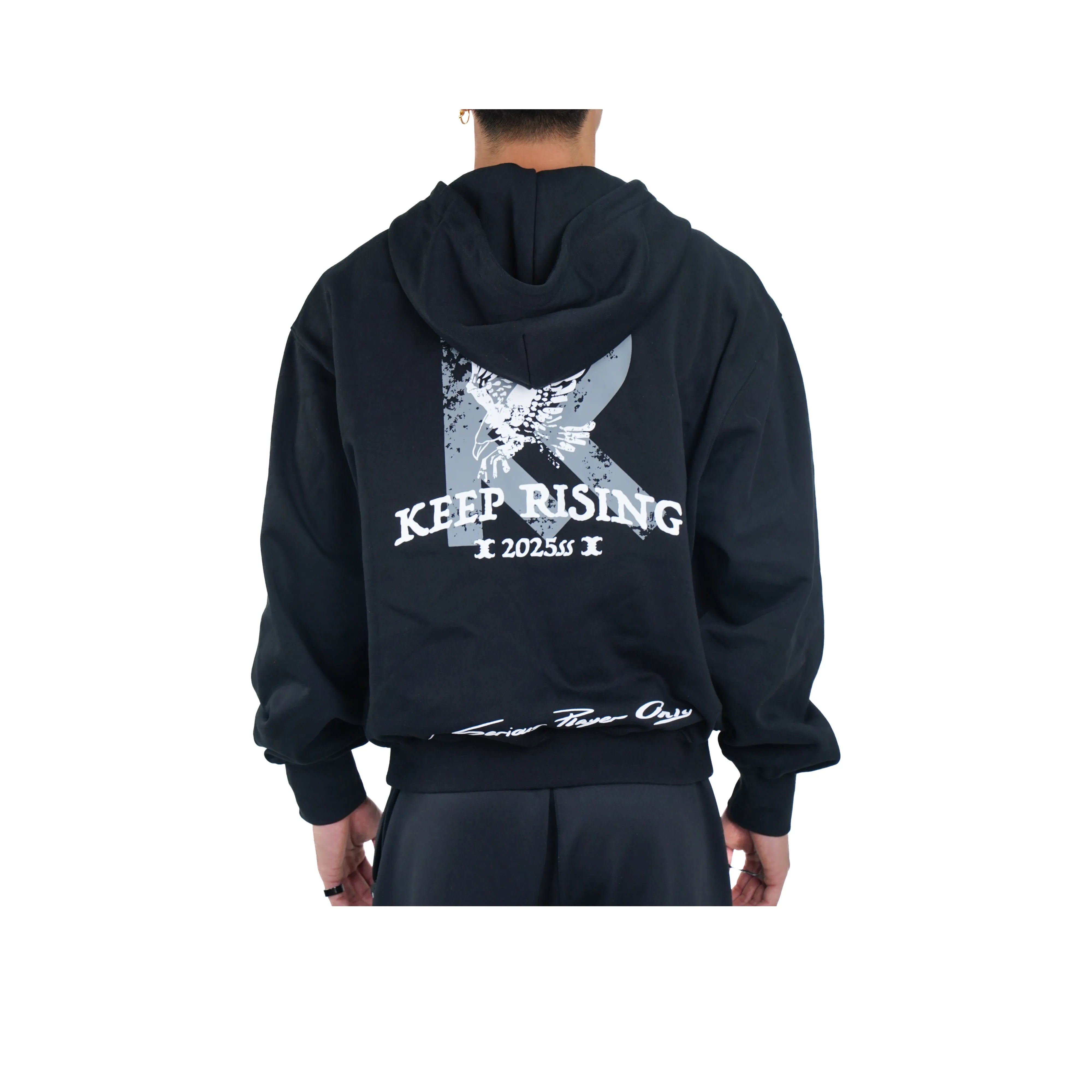 Serious Player Only Lightweight Zip Hoodie KR Black