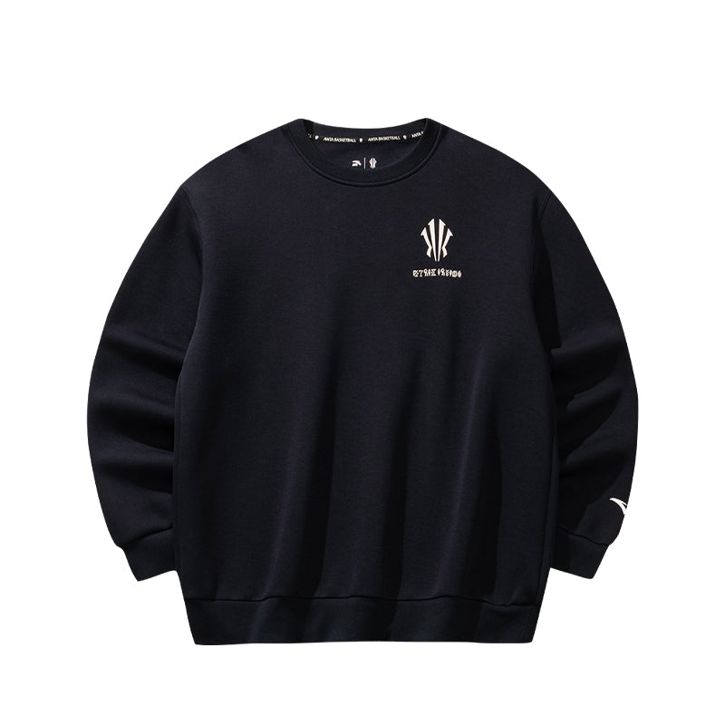 Anta KAI Sweatshirts 'Black Crew Neck Thickened'