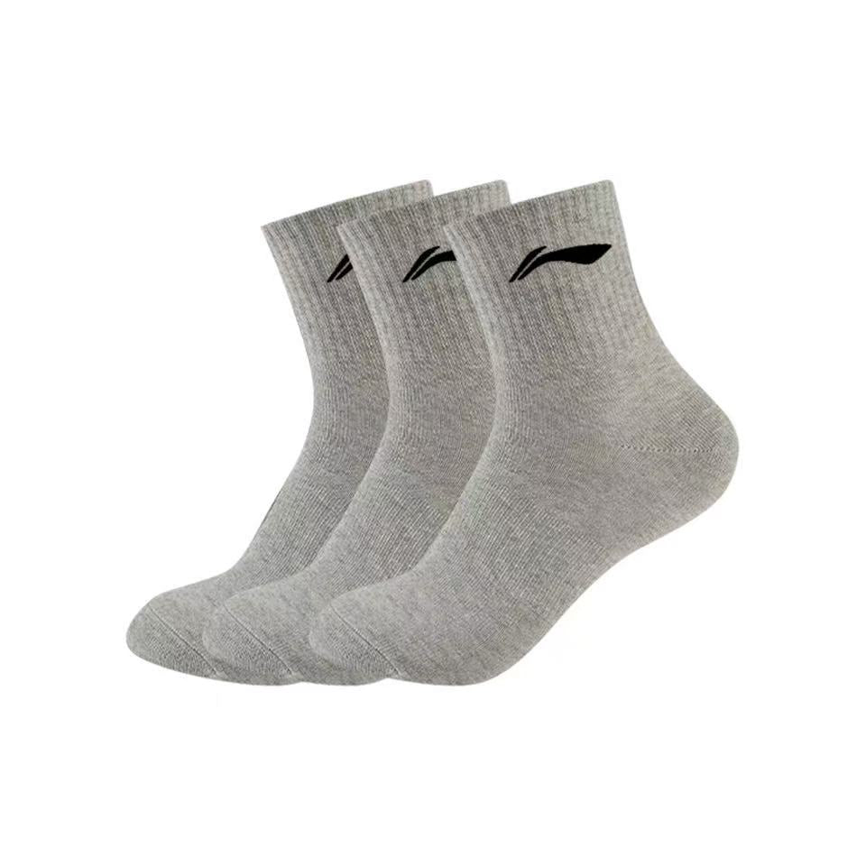 LiNing Socks for Running/Basketball/Sprots 'White/Black/Grey'