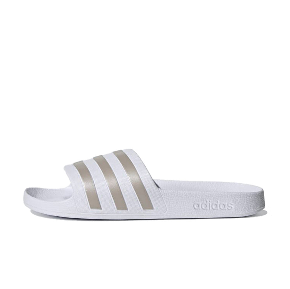 Adidas Adilette Aqua Slides 'White Platinum Metallic'