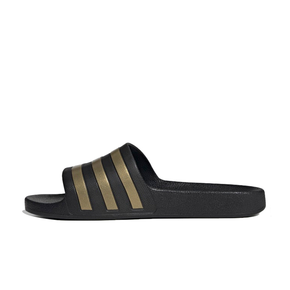 Adidas Adilette Aqua Slides 'Black Gold Metallic'