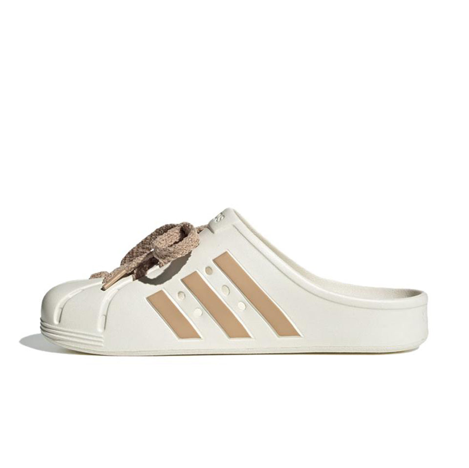 Adidas Adilette Clogs 'White Brown'