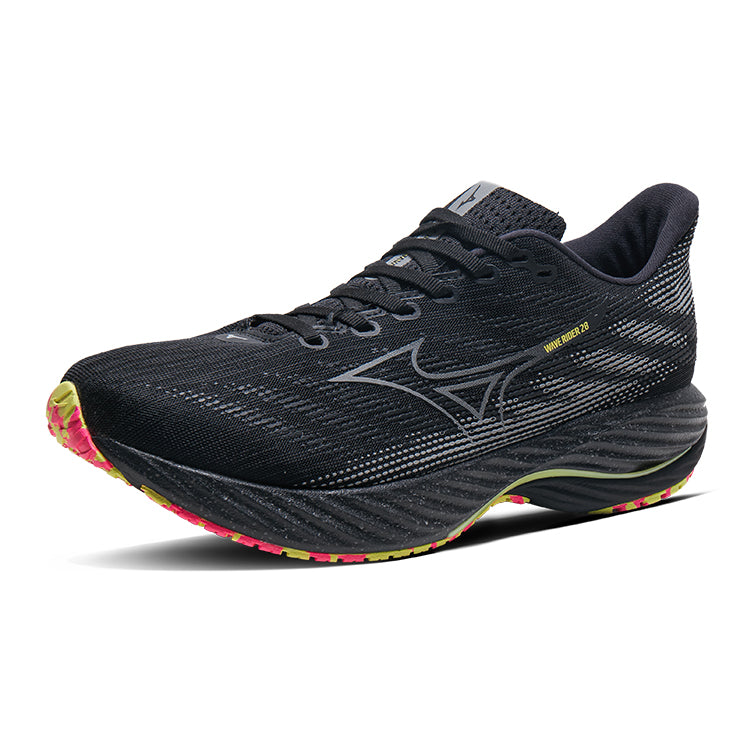 Mizuno Wave Rider 28 'Black Sunny Lime' | Running Shoes