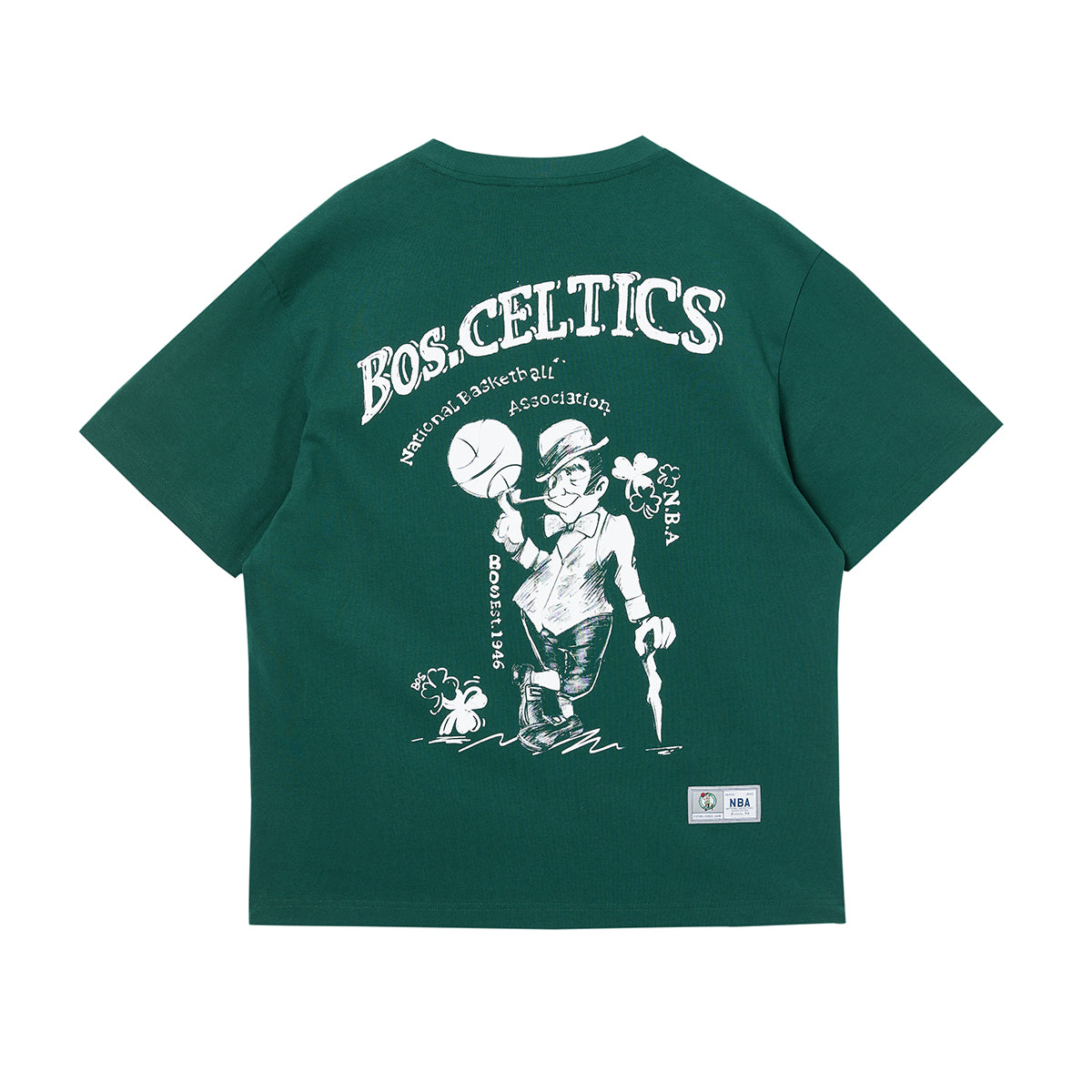 JACK JONES x NBA 中性款 Crewneck Short 護臂 Tee 'Celtics'