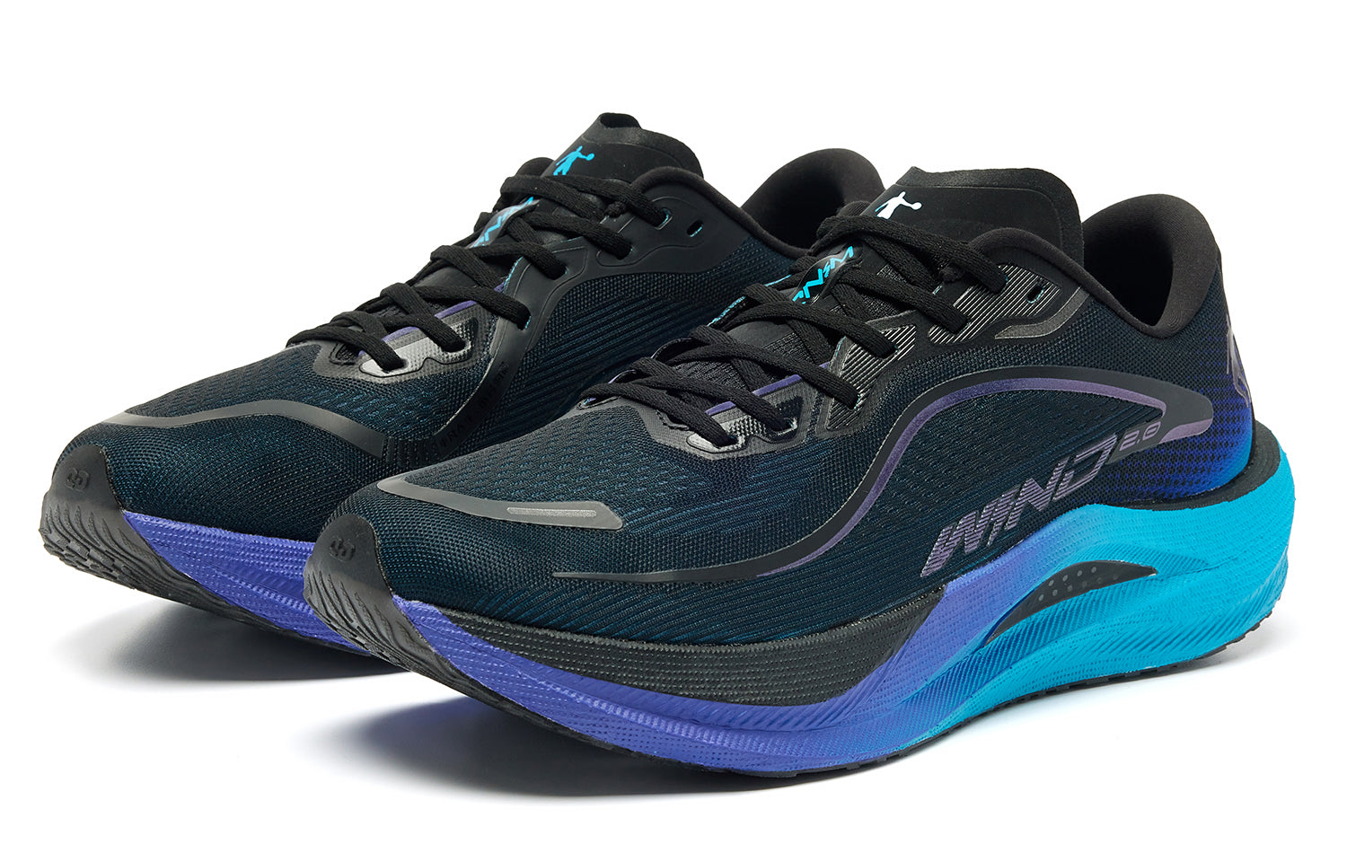 QIAODAN Wind-Running 2.0 Hardloopschoenen 'Black Purple'