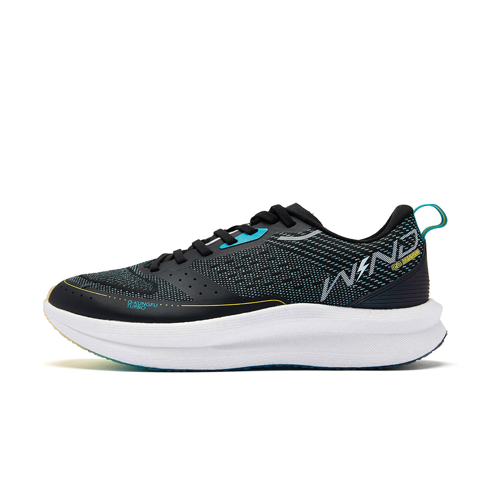 QIAODAN Wind-Running SE Hardloopschoenen 'Black Ultra Cyan'
