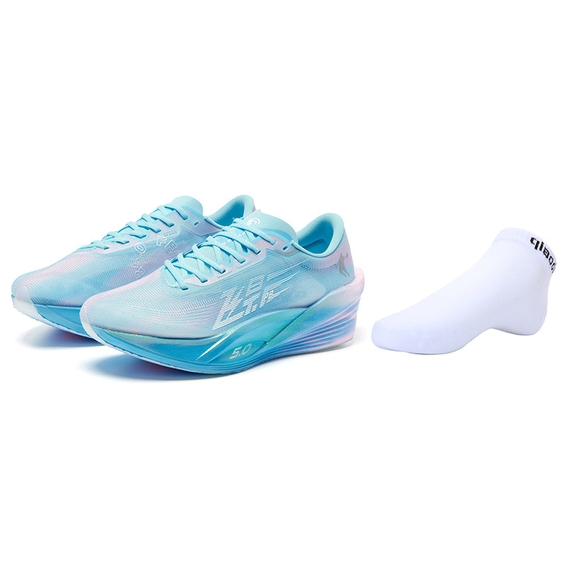 QIAODAN Feiying PB5.0 'Cirrus Blue Cherry Blossom Pink' | Running Shoes