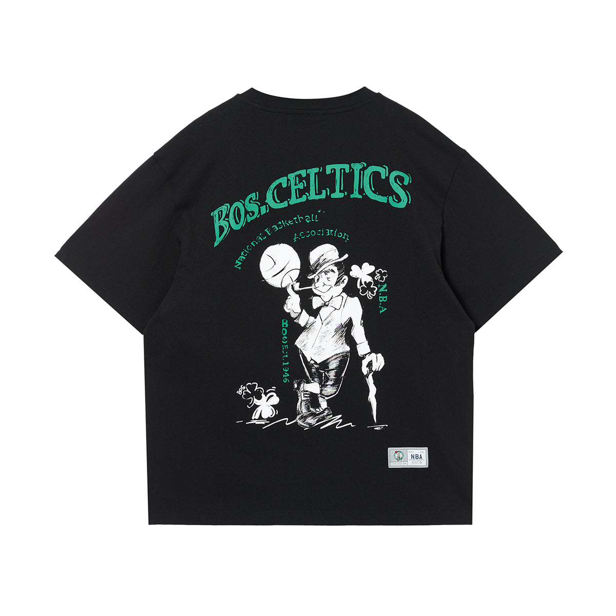 JACK JONES x NBA 中性款 Crewneck Short 護臂 Tee 'Celtics'