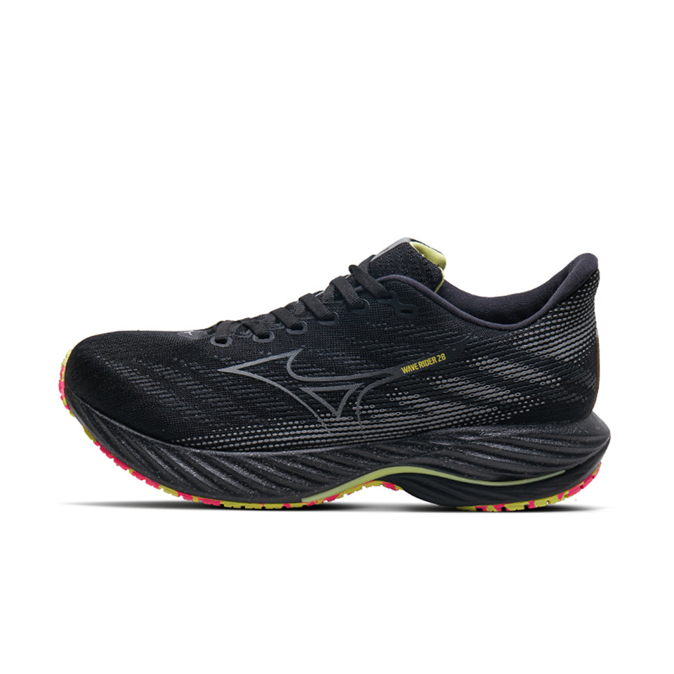 Mizuno Wave Rider 28 'Black Sunny Lime' | Running Shoes