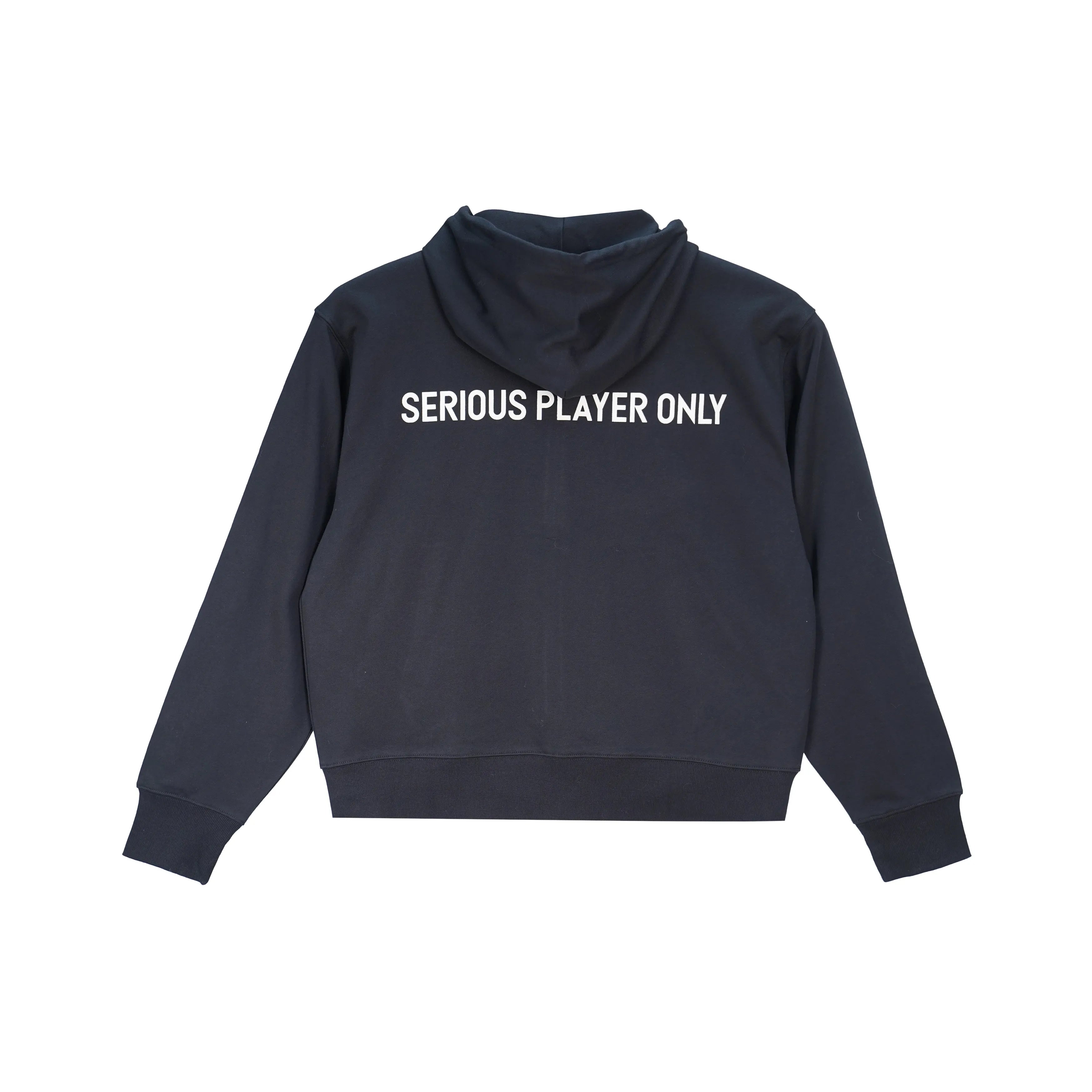 Serious Player Only Lightweight Zip Up Hoodie Black