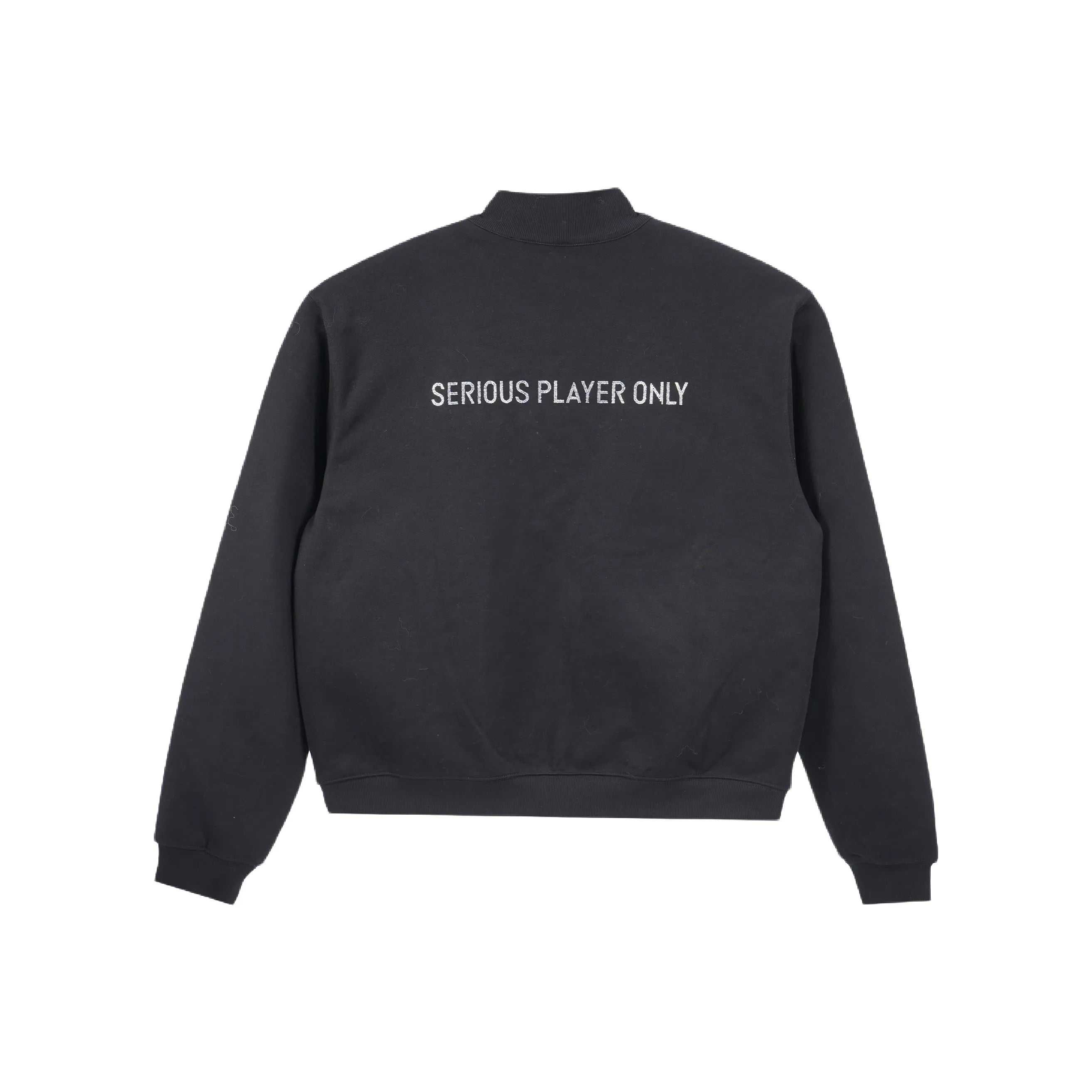 Serious Player Only Zip Up Crewneck Sweatshirt-Diamond Black