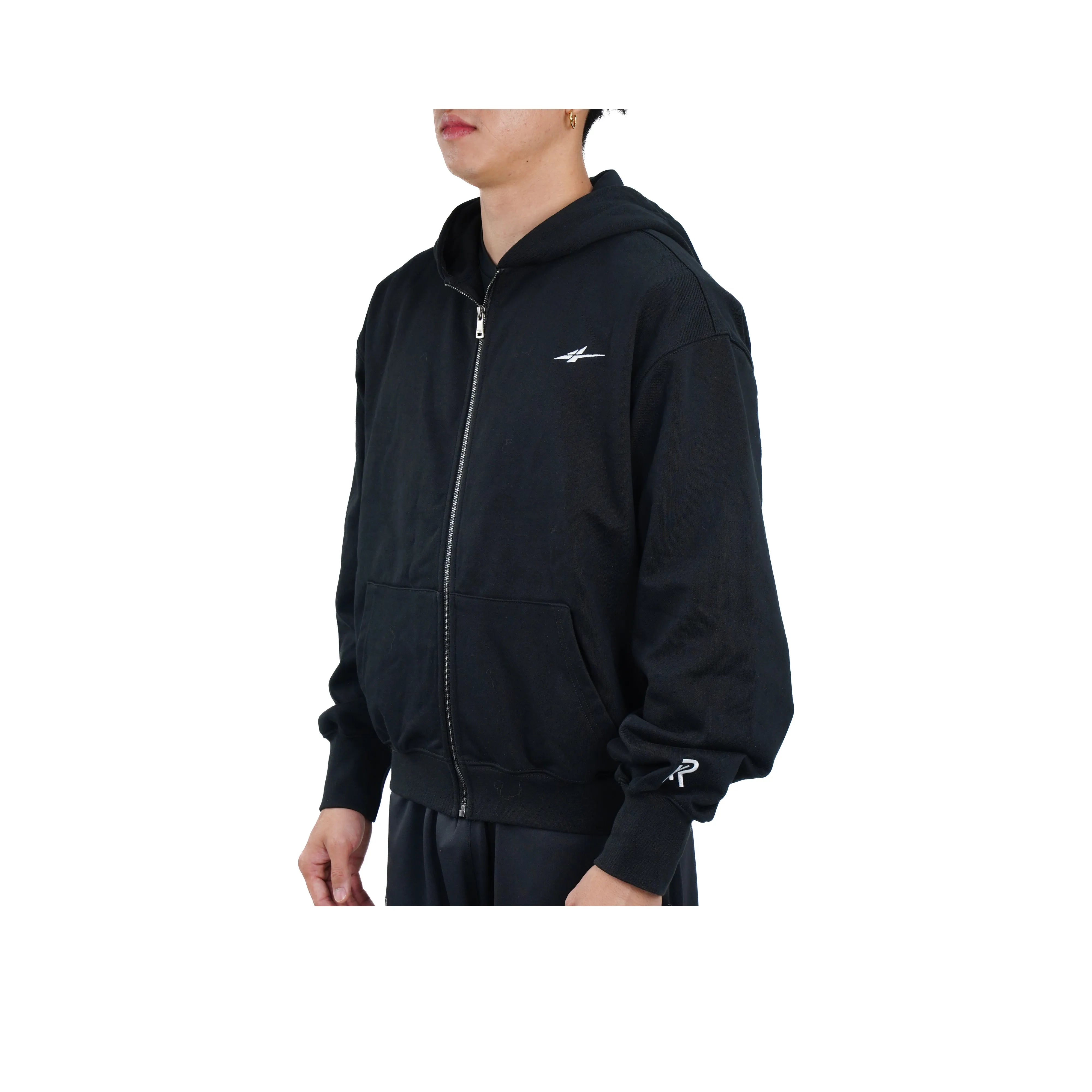 Serious Player Only Lightweight Zip Hoodie KR Black