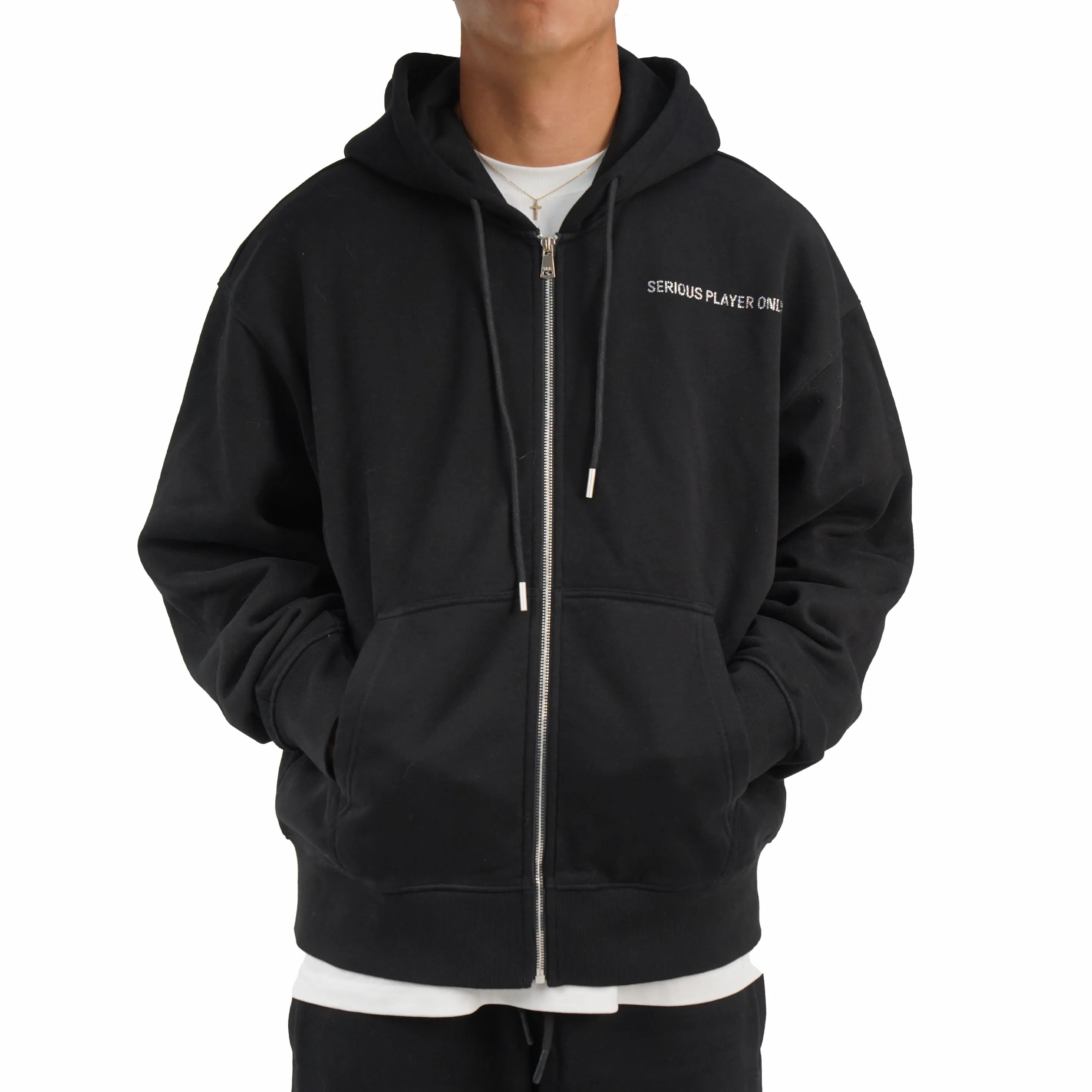 SPO Zip Up Hoodie-Diamond Black