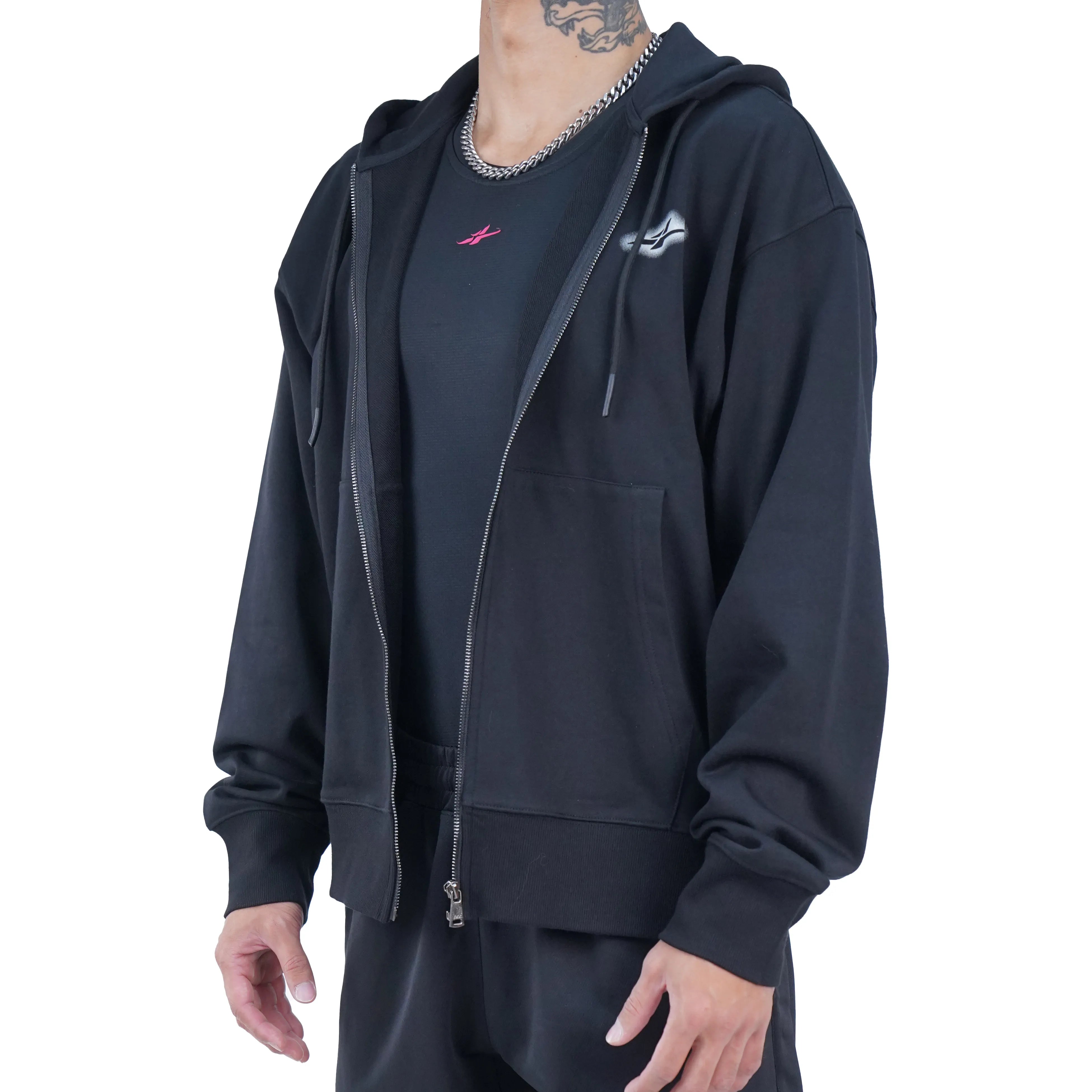 Serious Player Only Lightweight Zip Up Hoodie Black