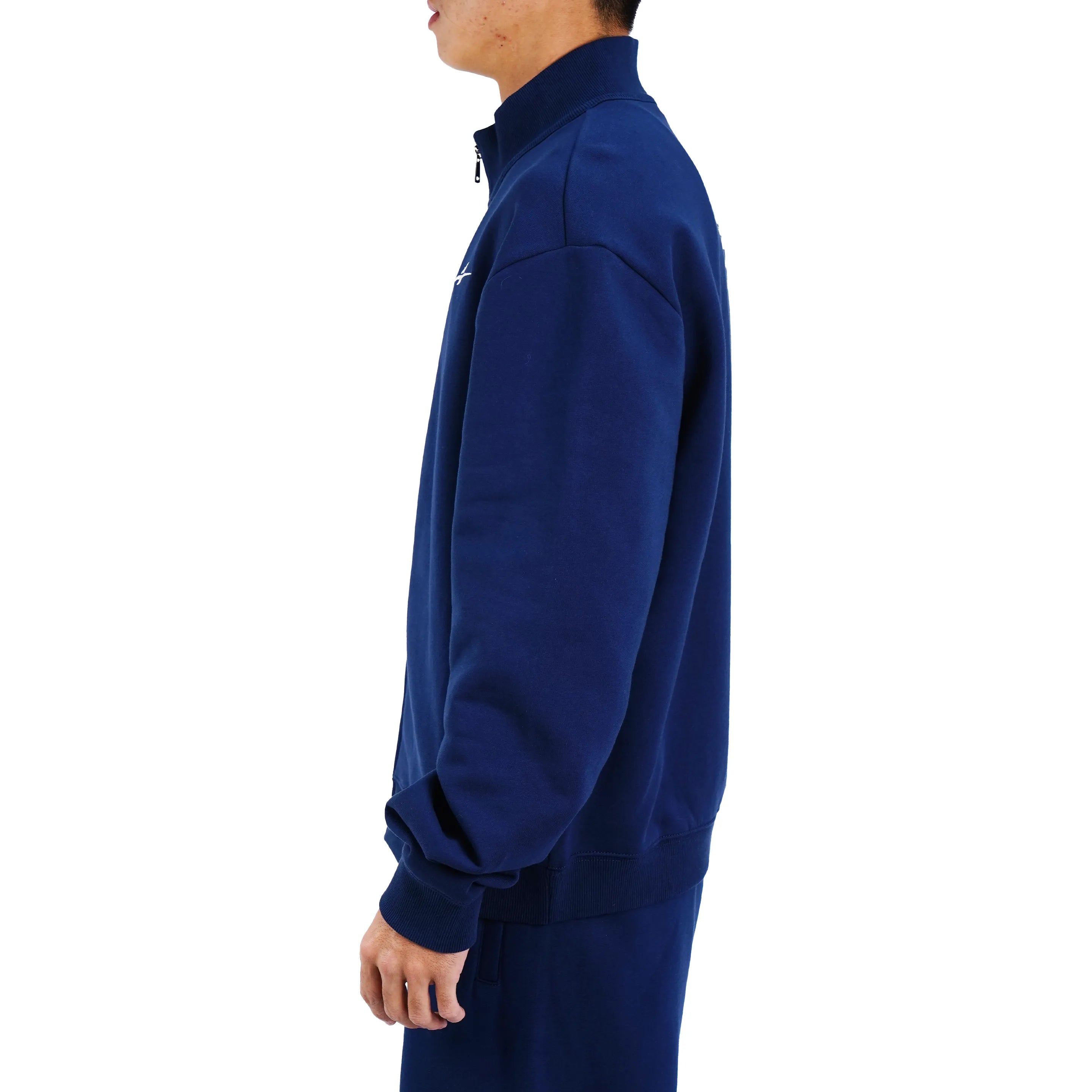 Serious Player Only Zip Up Crewneck Sweatshirt Navy Blue