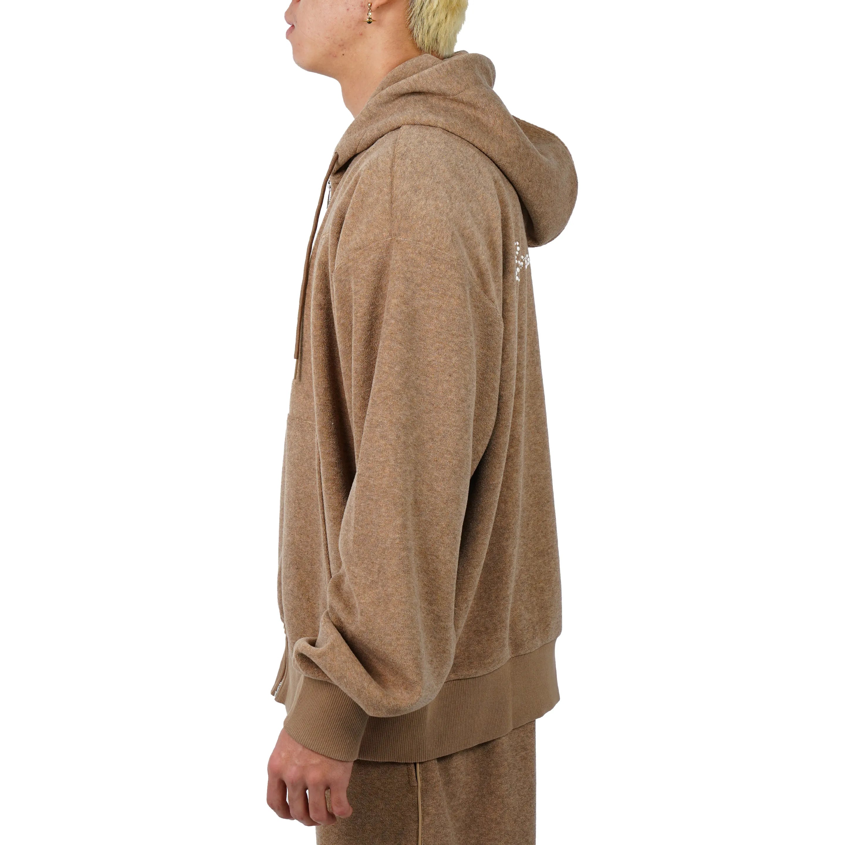 Serious Player Only Zip Up Terry Hoodie-pearl Brown