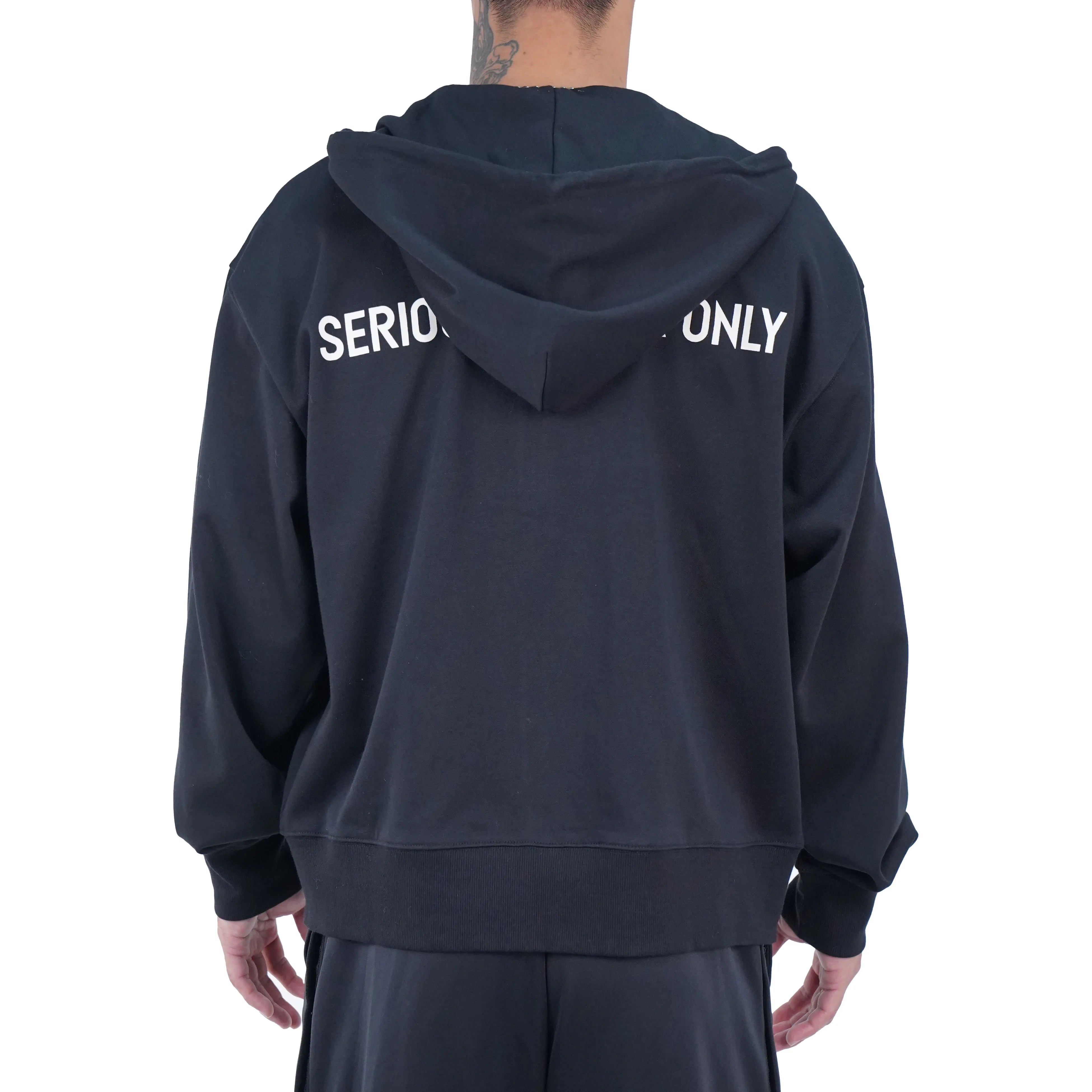Serious Player Only Lightweight Zip Up Hoodie Black
