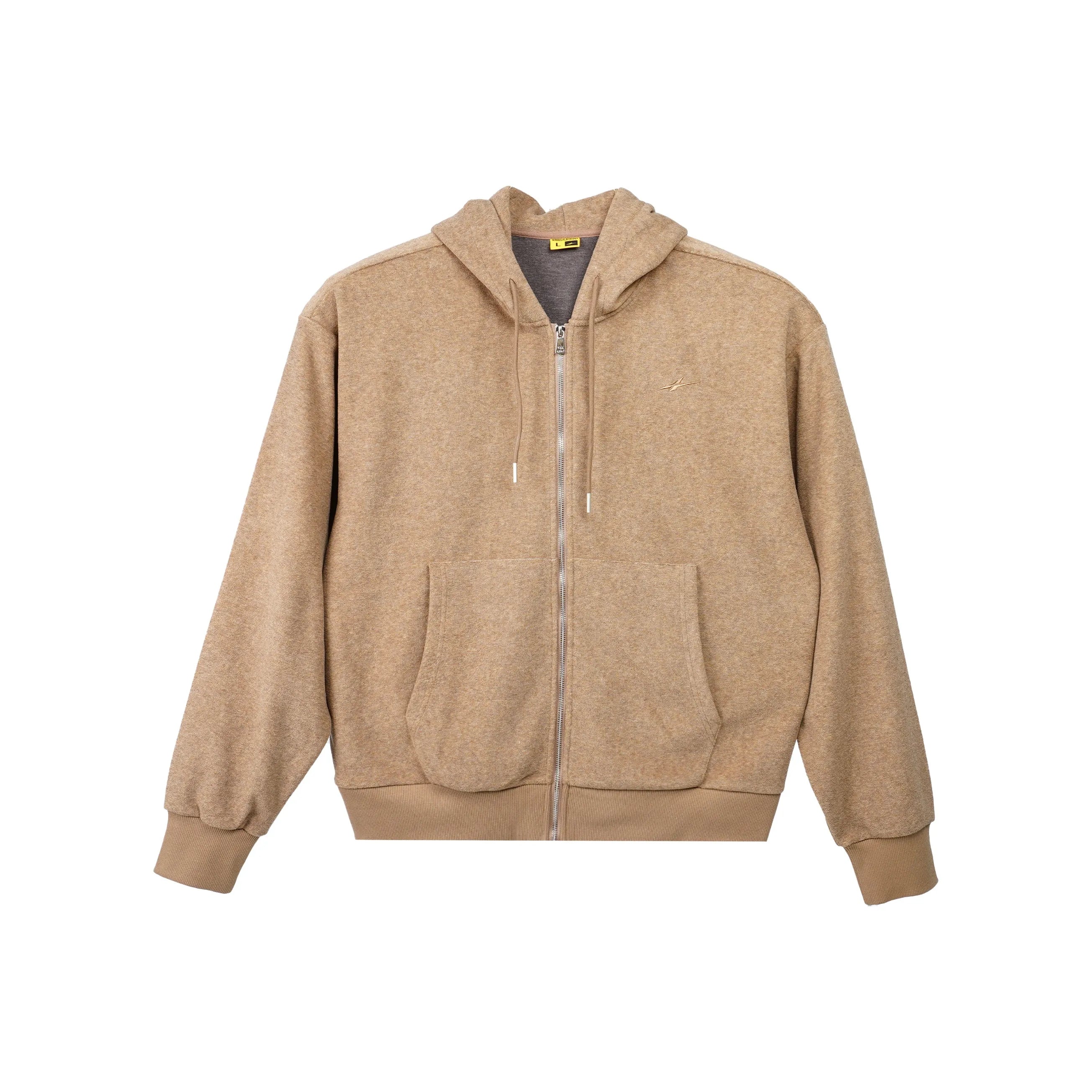 Serious Player Only Zip Up Terry Hoodie-pearl Brown