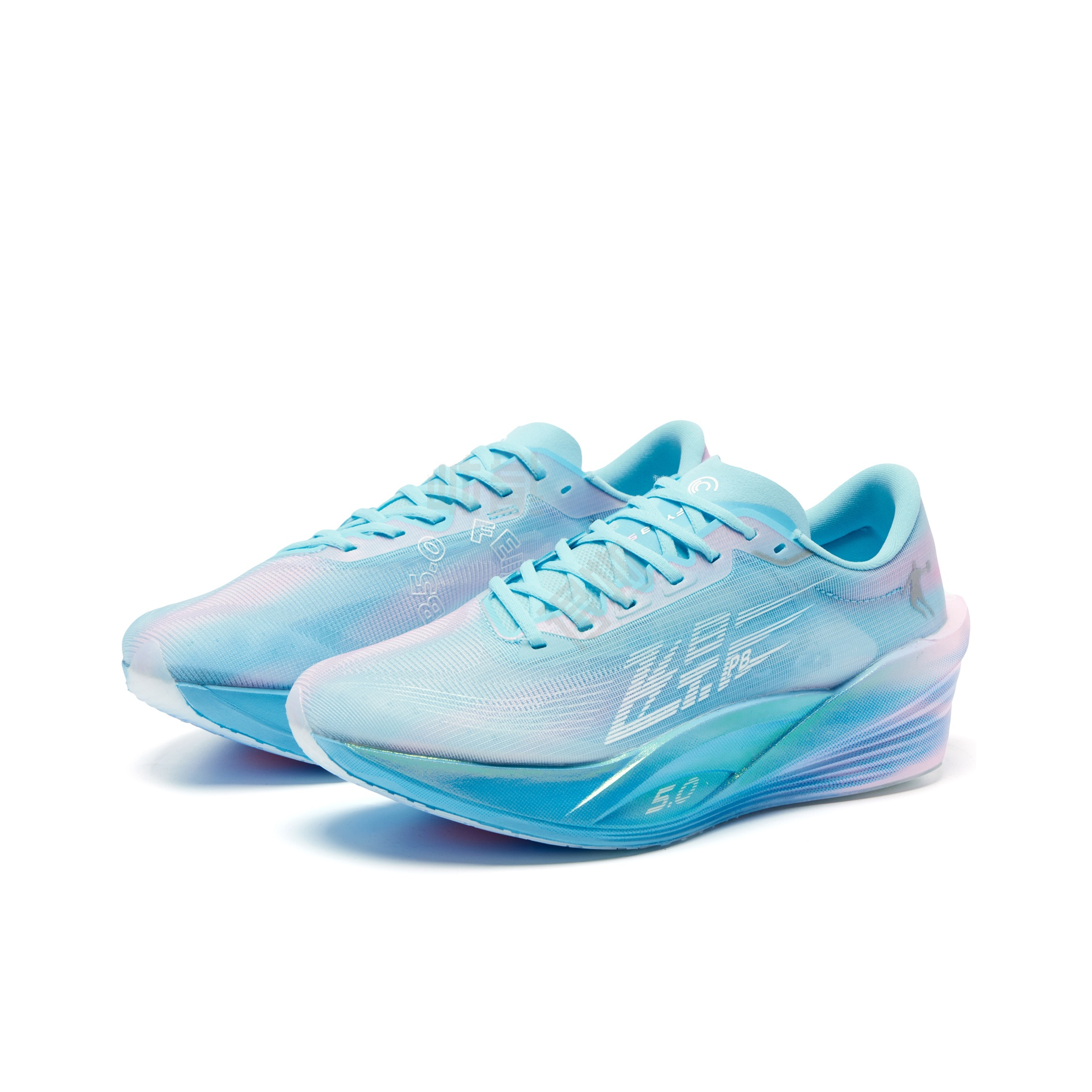 QIAODAN Feiying PB5.0 'Cirrus Blue Cherry Blossom Pink' | Running Shoes