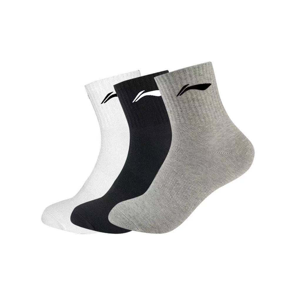 LiNing Socks for Running/Basketball/Sprots  'White/Black/Grey'