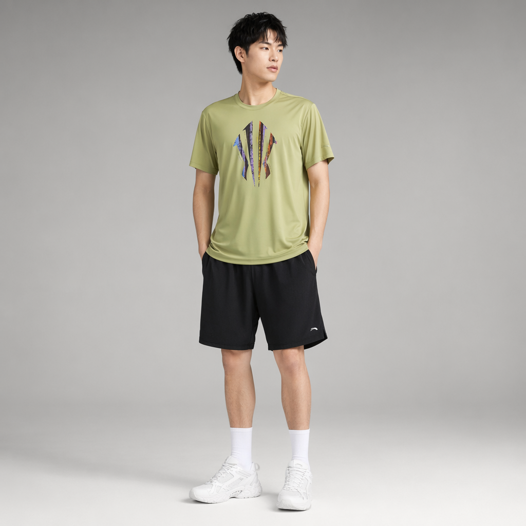 ANTA T-Shirts 'Mugwort Sun Green' Crew Neck