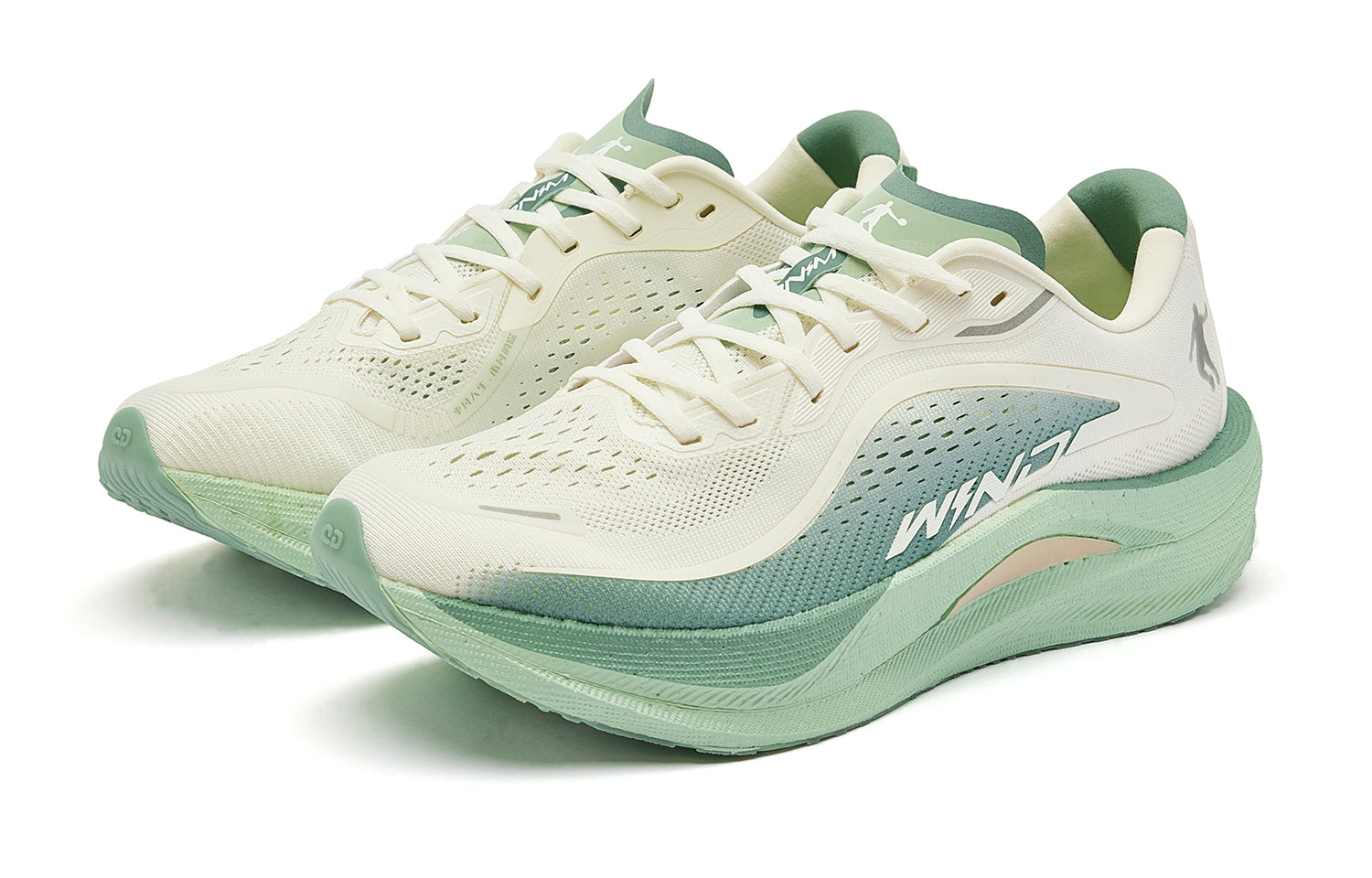 QIAODAN Wind-Running 2.0 chaussures de running 'Ivory Jade Vert'