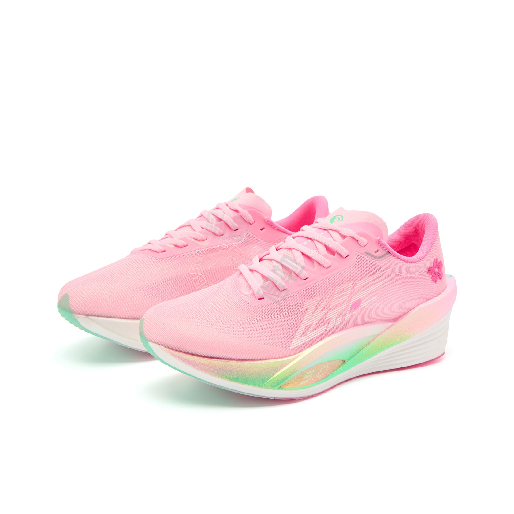 QIAODAN Feiying PB5.0 Hardloopschoenen 'Cherry Blossom Pink Aurora Green'「Dames」