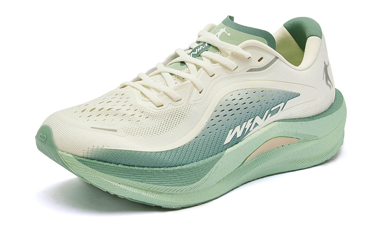 QIAODAN Wind-Running 2.0 chaussures de running 'Ivory Jade Vert'