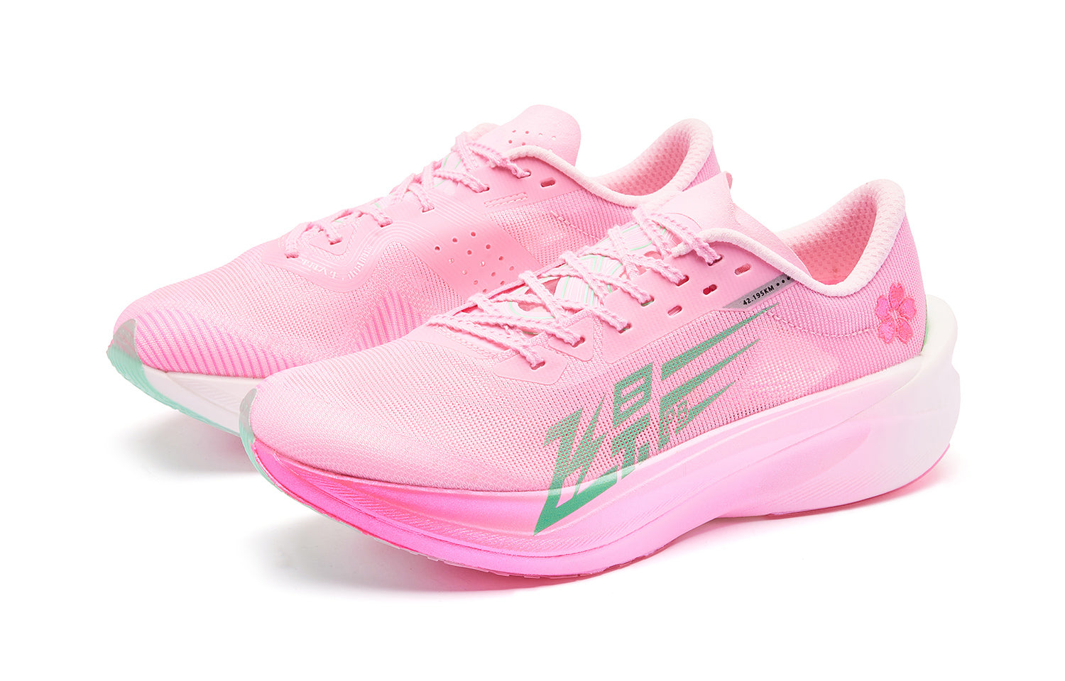 QIAODAN Feiying PB4.0 Hardloopschoenen 'Cherry Blossom Pink Aurora Green'
