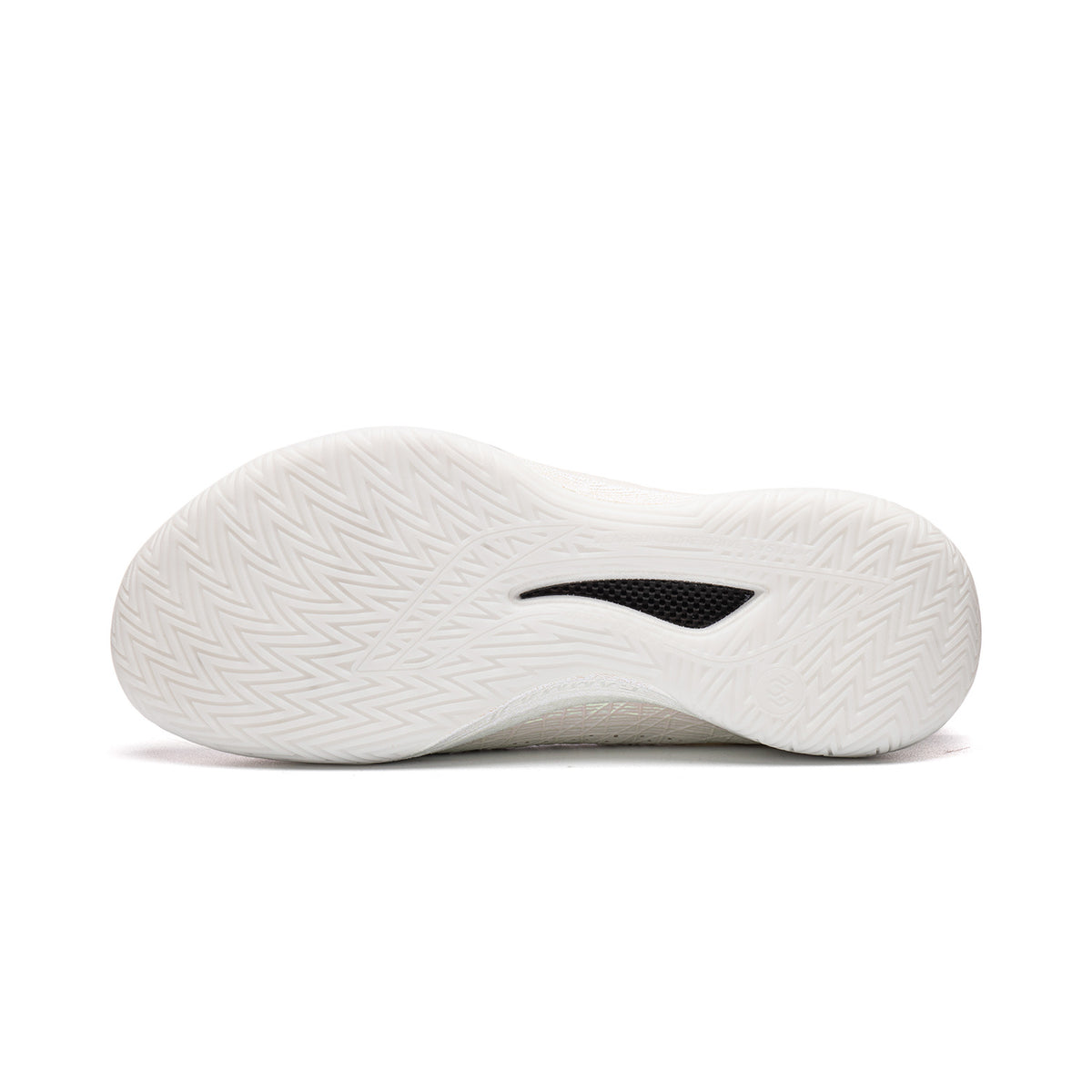 Li-Ning Gamma 2 'White Radiance' outsole in white, showing herringbone tread and a black midfoot insert.