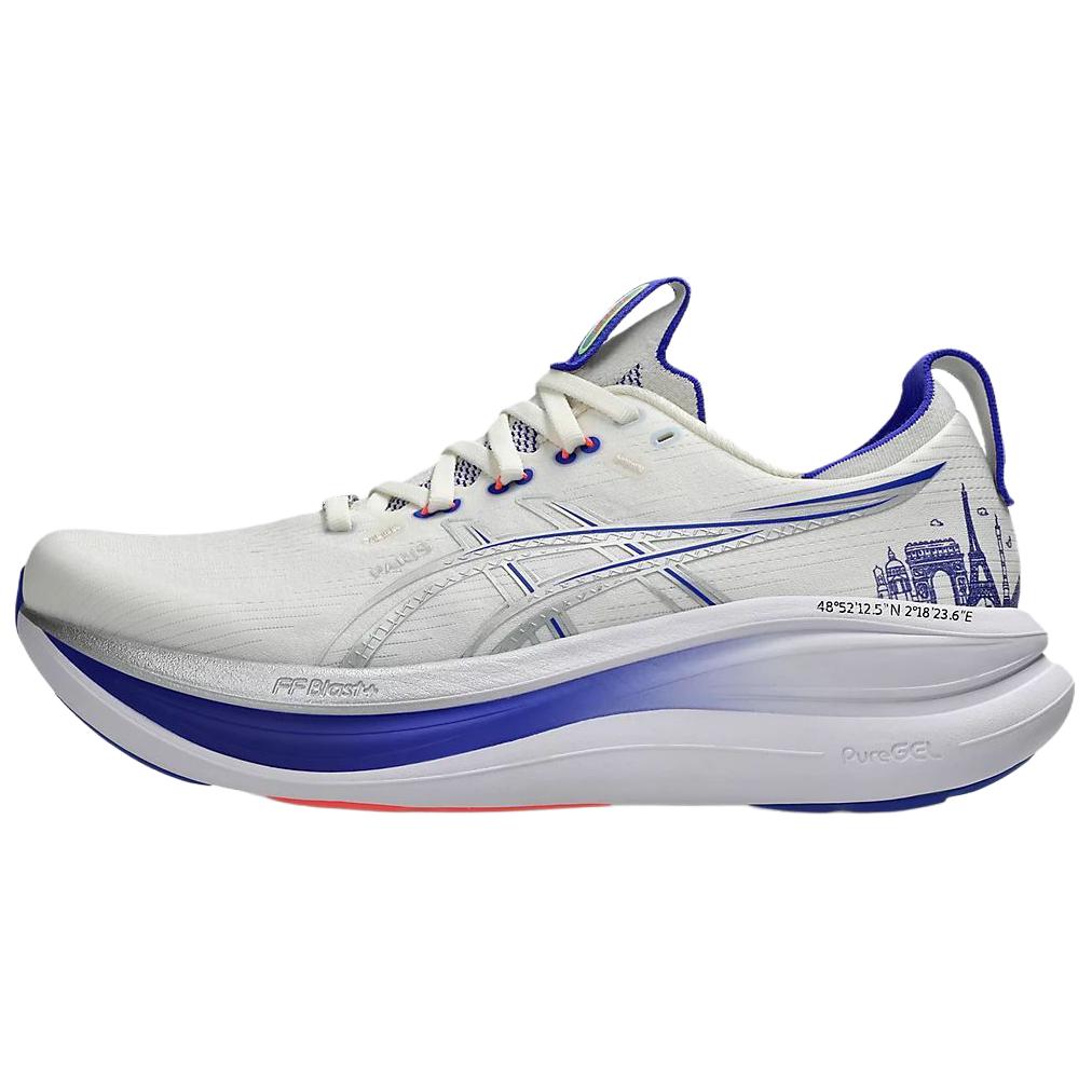 ASICS GEL NIMBUS 28 Unisex White Blue | Running Shoes